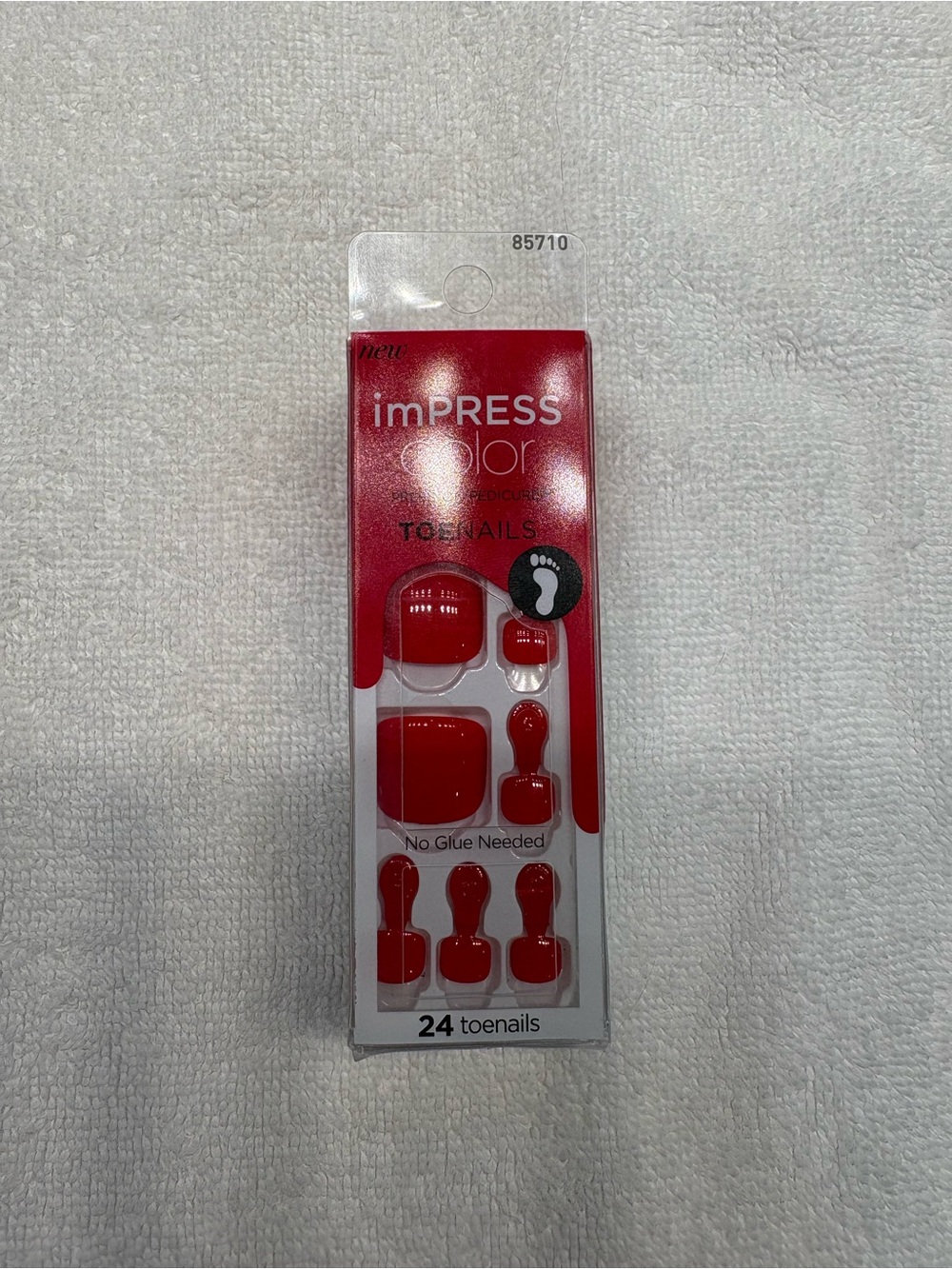 imPRESS Red Press-On Toenails - 24 Pack